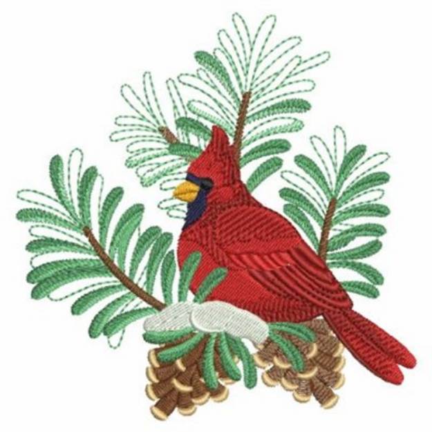 Picture of Christmas Cardinal Machine Embroidery Design