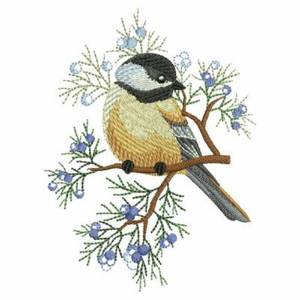 Picture of Christmas Chickadee Machine Embroidery Design