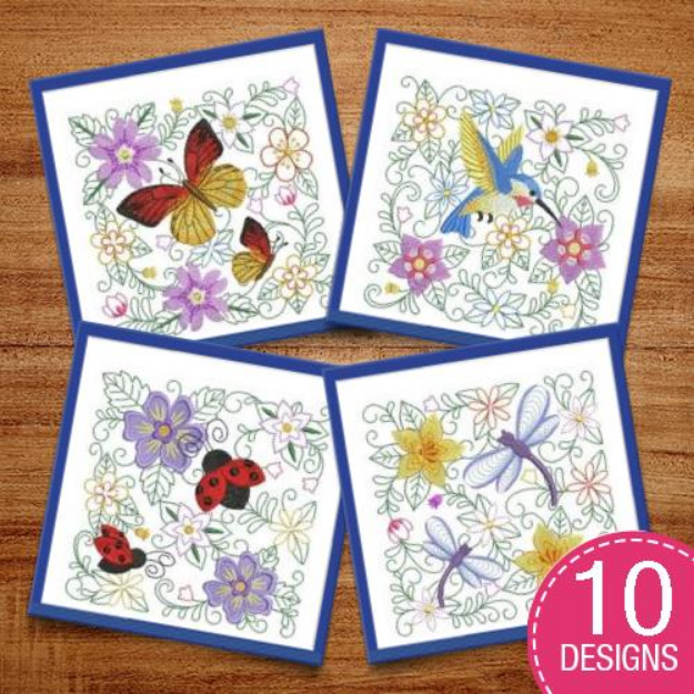 Picture of Dainty Flower Blocks Embroidery Design Pack