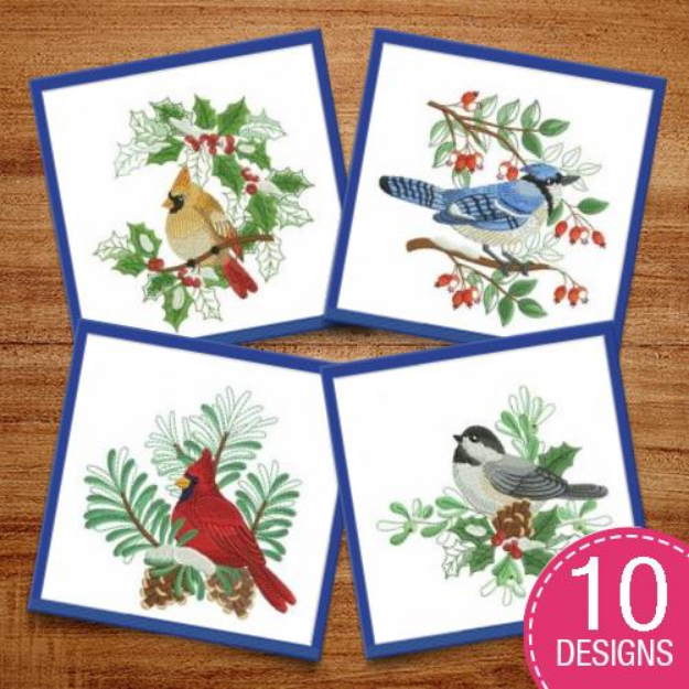 Picture of Christmas Birds 2 Embroidery Design Pack