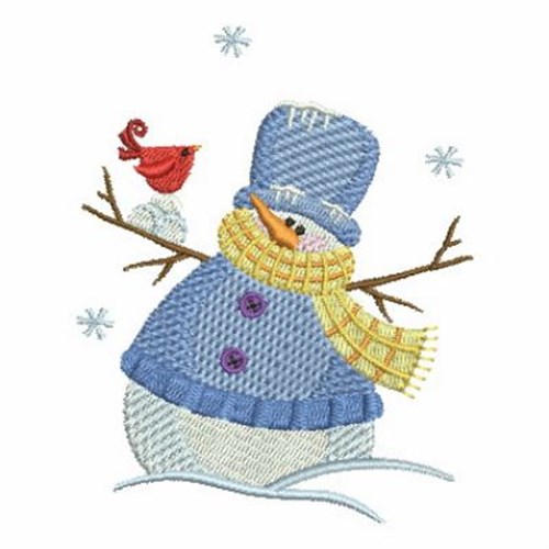 Country Snowmen Machine Embroidery Design