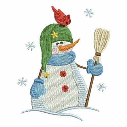 Country Snowmen Machine Embroidery Design
