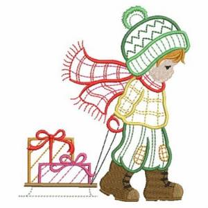 Picture of Christmas Kid Machine Embroidery Design