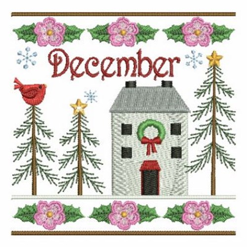 December House Machine Embroidery Design