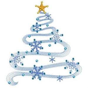 Picture of Crystal Christmas Tree Machine Embroidery Design