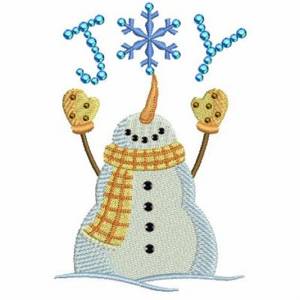 Picture of Crystal Christmas Snowman Machine Embroidery Design