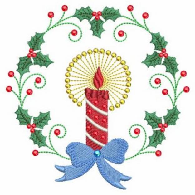 Picture of Crystal Christmas Candle Machine Embroidery Design