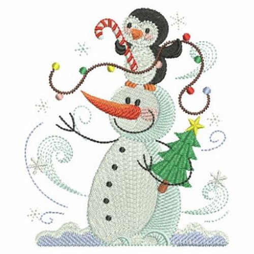 Snowmen And Friends Machine Embroidery Design