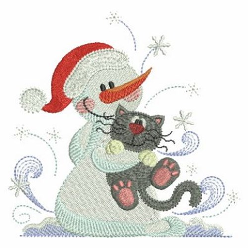 Snowmen And Friends Machine Embroidery Design