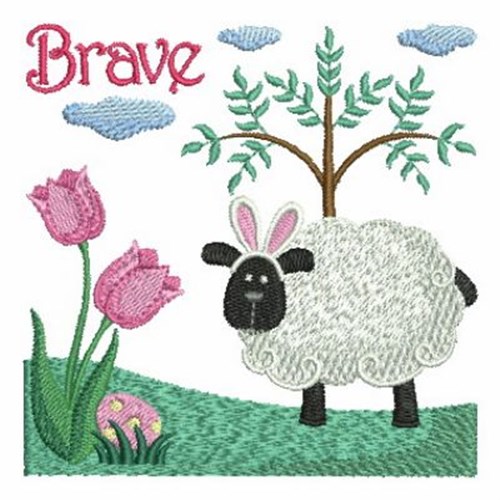 Country Sheep Brave Machine Embroidery Design