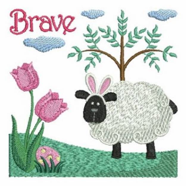 Picture of Country Sheep Brave Machine Embroidery Design