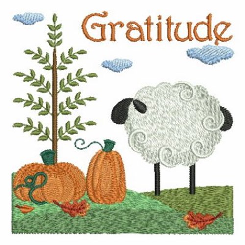 Country Sheep Gratitude Machine Embroidery Design
