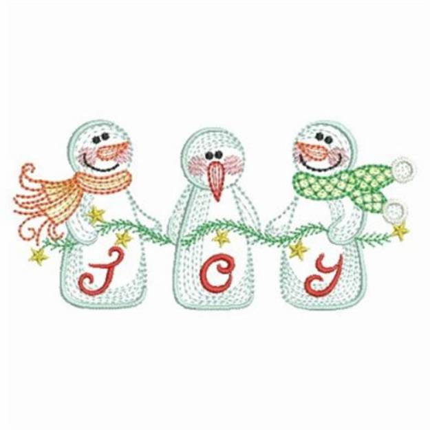 Picture of Rippled Snowman Joy Machine Embroidery Design