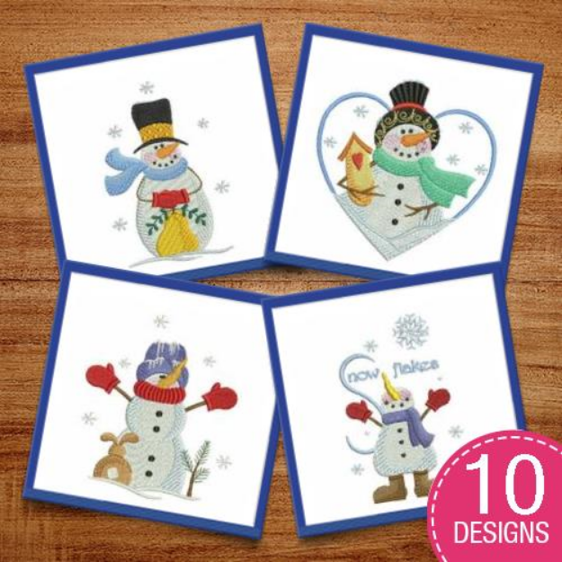 Picture of Country Snowmen Embroidery Design Pack