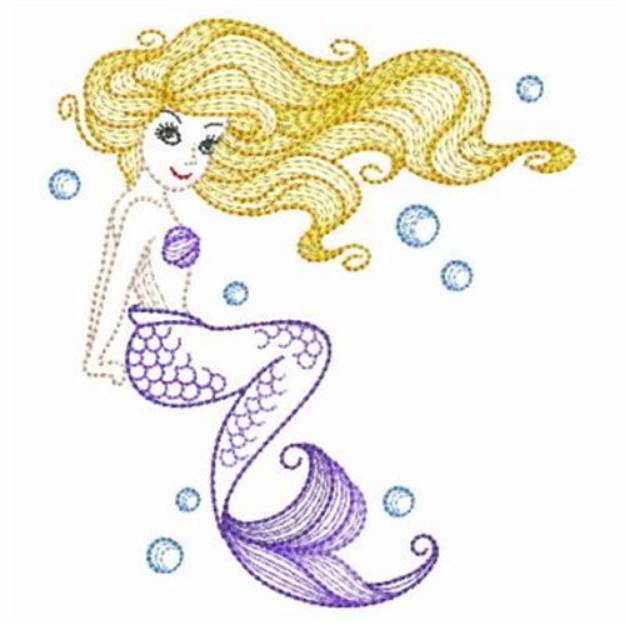Picture of Pretty Vintage Mermaid Machine Embroidery Design