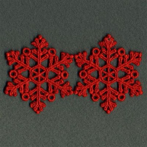 FSL Red Snowflake Machine Embroidery Design