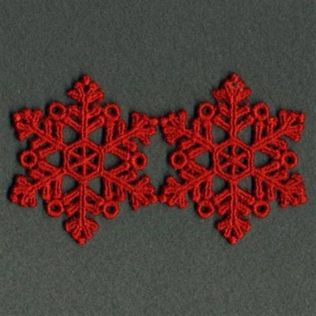 Picture of FSL Red Snowflake Machine Embroidery Design