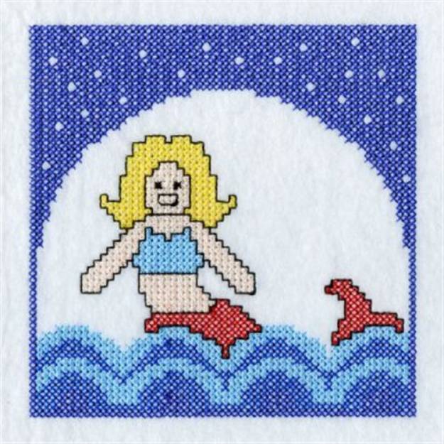 Picture of Cross Stitch Mermaid Machine Embroidery Design