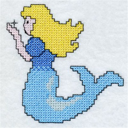 Cross Stitch Mermaid Machine Embroidery Design