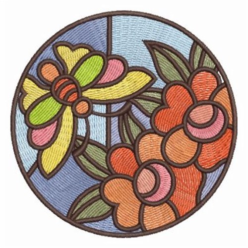 Stained Glass Butterflies Machine Embroidery Design