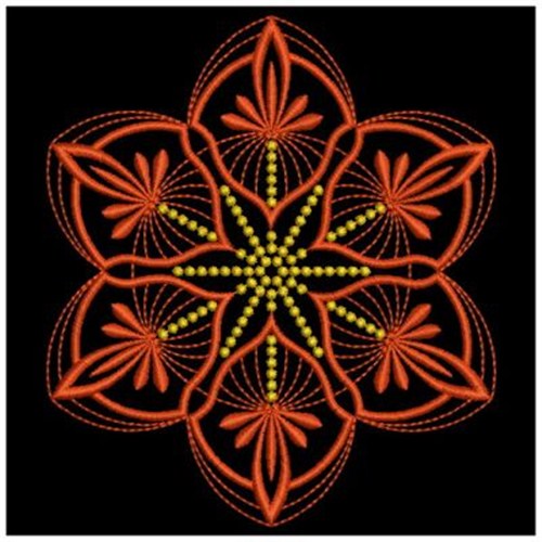 Formal Snowflake Quilt Machine Embroidery Design