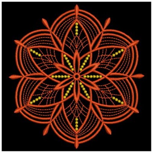 Poinsettia Snowflake Quilt Machine Embroidery Design