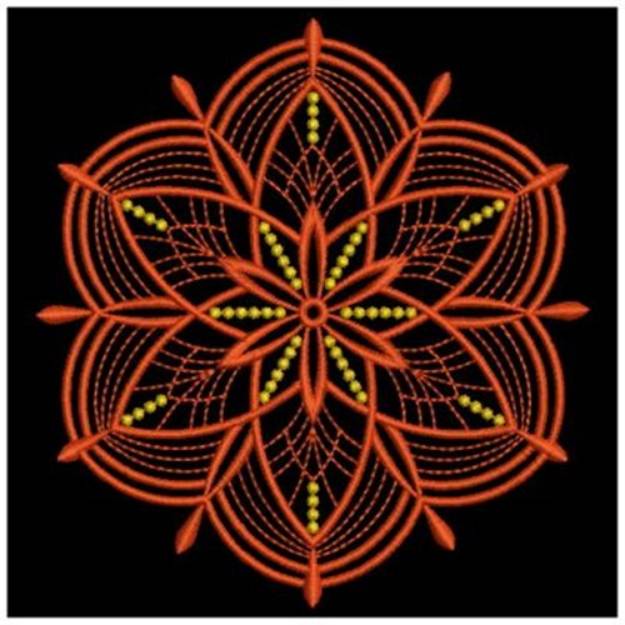 Picture of Poinsettia Snowflake Quilt Machine Embroidery Design