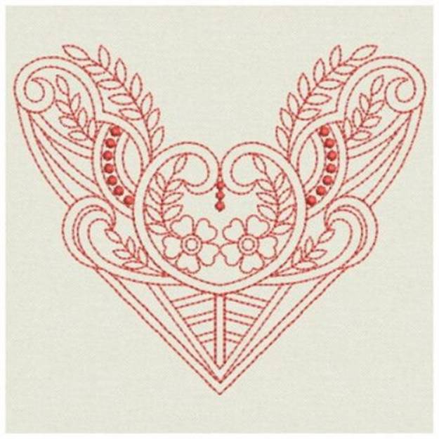 Picture of Redwork Heart Decoration Machine Embroidery Design