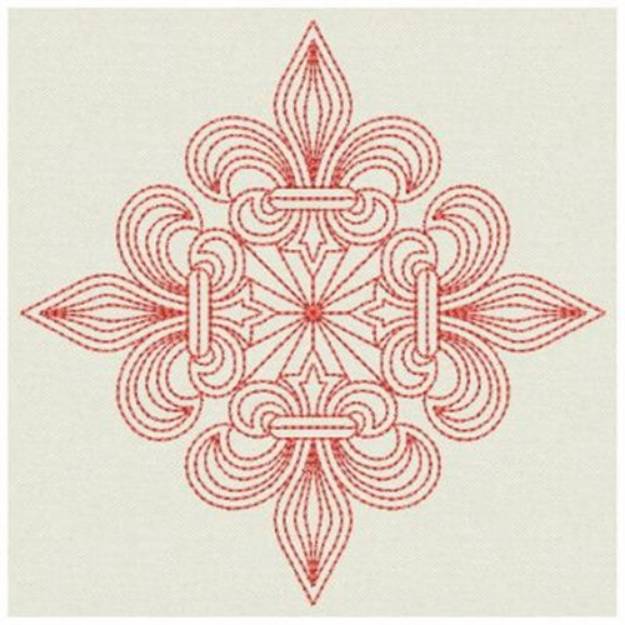Picture of Redwork Fleur De Lis Machine Embroidery Design