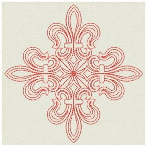 Picture of Redwork Fleur De Lis Machine Embroidery Design