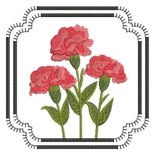 Carnation Flowers Machine Embroidery Design