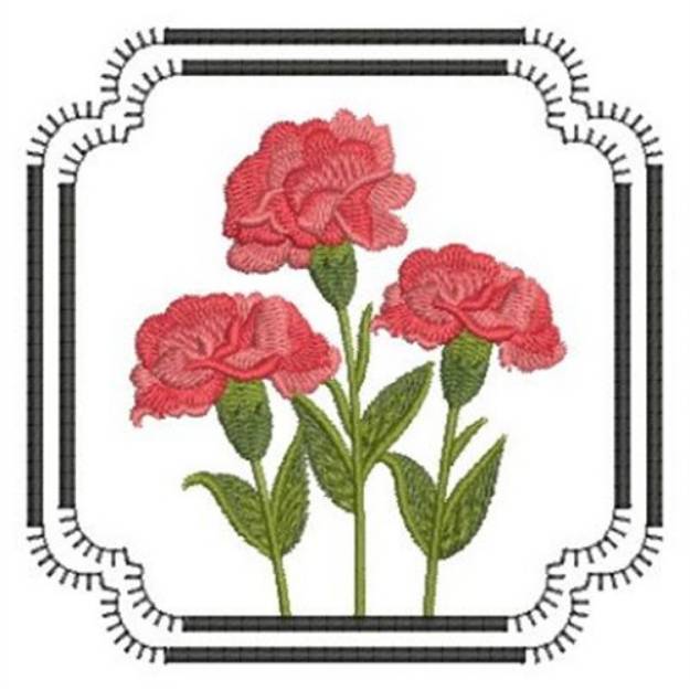Picture of Carnation Flowers Machine Embroidery Design