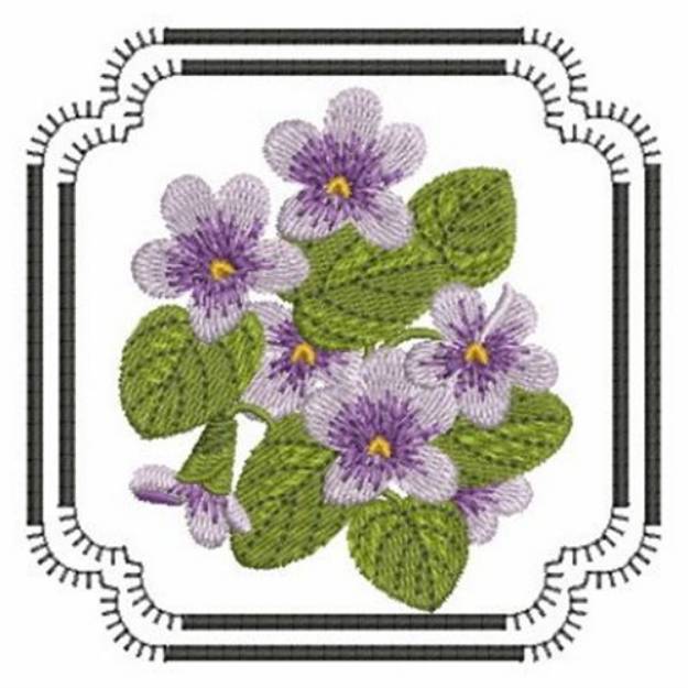 Picture of Violet Flowers Machine Embroidery Design