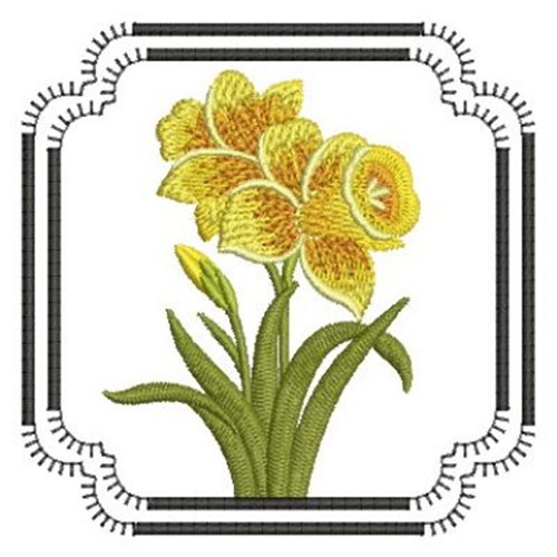 Daffodil Flowers Machine Embroidery Design