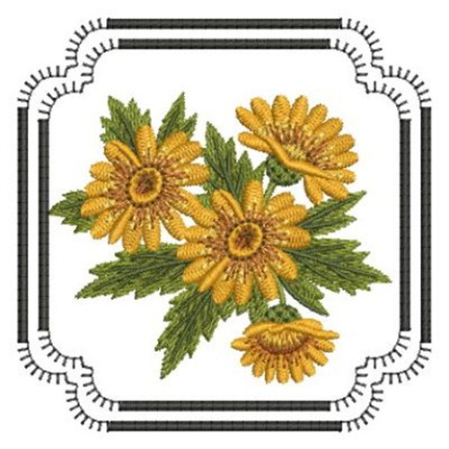 Daisy Flowers Machine Embroidery Design