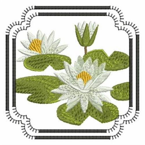 Water Lily Flowers Machine Embroidery Design
