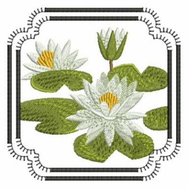 Picture of Water Lily Flowers Machine Embroidery Design