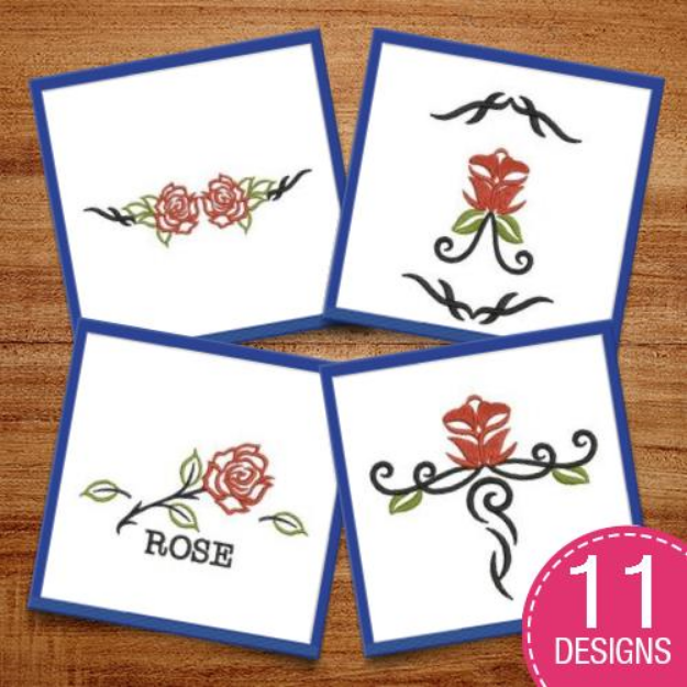 Picture of Tribal Roses Embroidery Design Pack