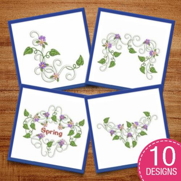 Picture of Spring Leaves Embroidery Design Pack