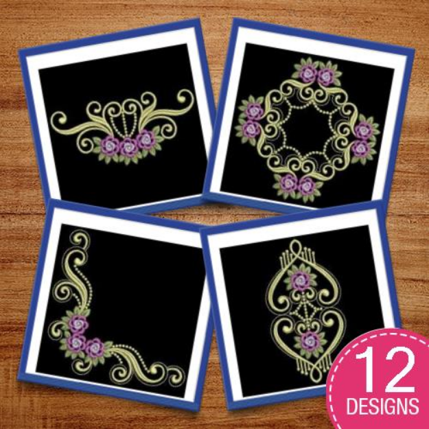 Picture of Heirloom Romantic Rose Quilts Embroidery Design Pack