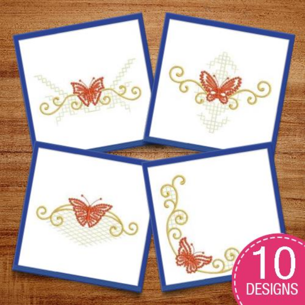 Picture of Heirloom Candlewicking Butterflies Embroidery Design Pack