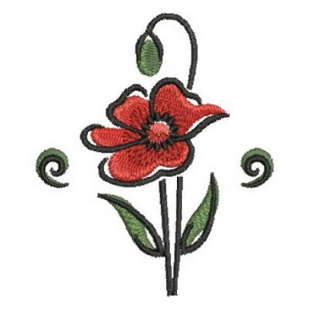 Picture of August Poppy Machine Embroidery Design