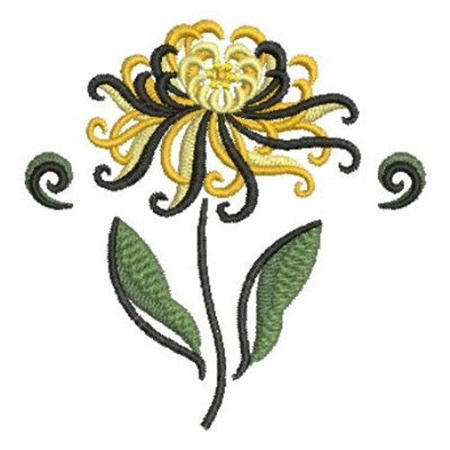 November Chrysanthemum Machine Embroidery Design