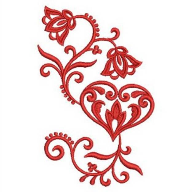 Picture of Heart Damask Border Machine Embroidery Design