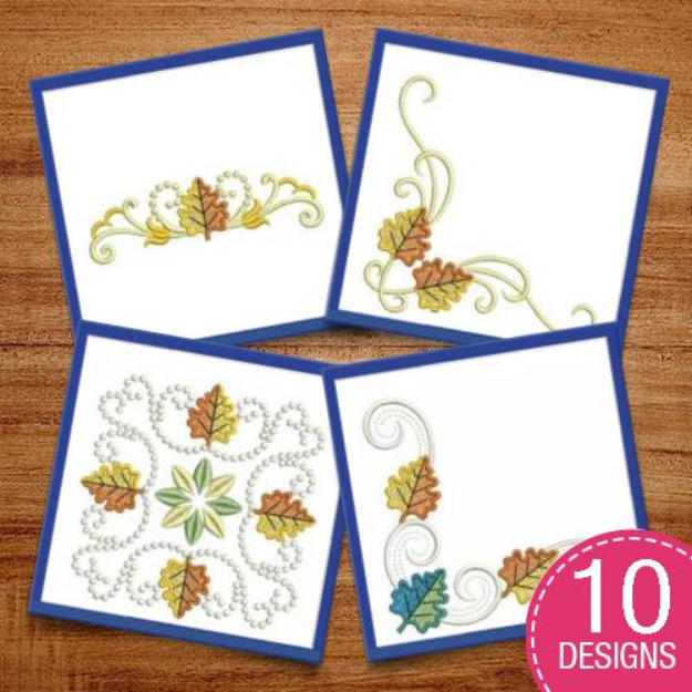 Picture of Heirloom Colorful Leaves Embroidery Design Pack
