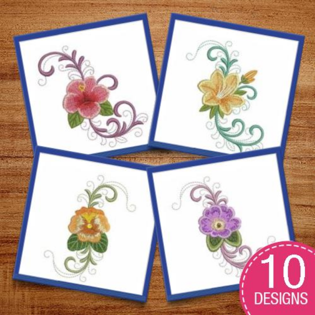 Picture of Assorted Flowers Embroidery Design Pack