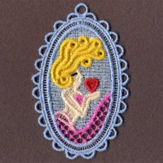 Picture of FSL Little Mermaid Oval Machine Embroidery Design