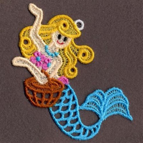 FSL Little Mermaid & Basket Machine Embroidery Design