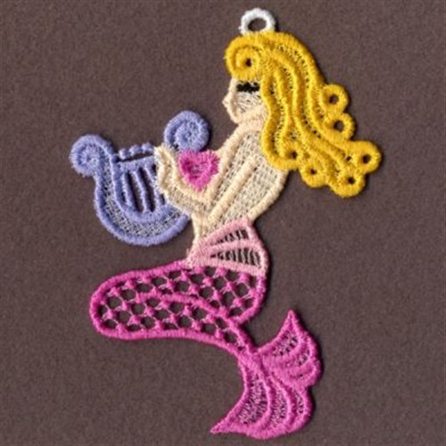 FSL Little Mermaid & Harp Machine Embroidery Design