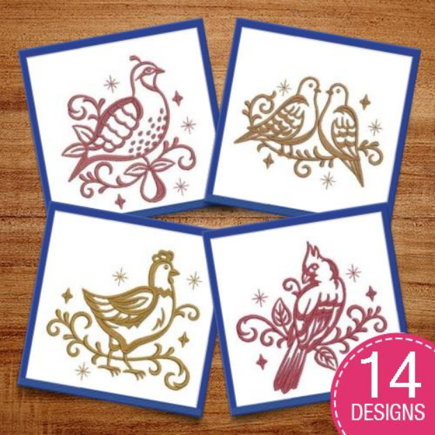Picture of Simple 12 Days Of Christmas Embroidery Design Pack